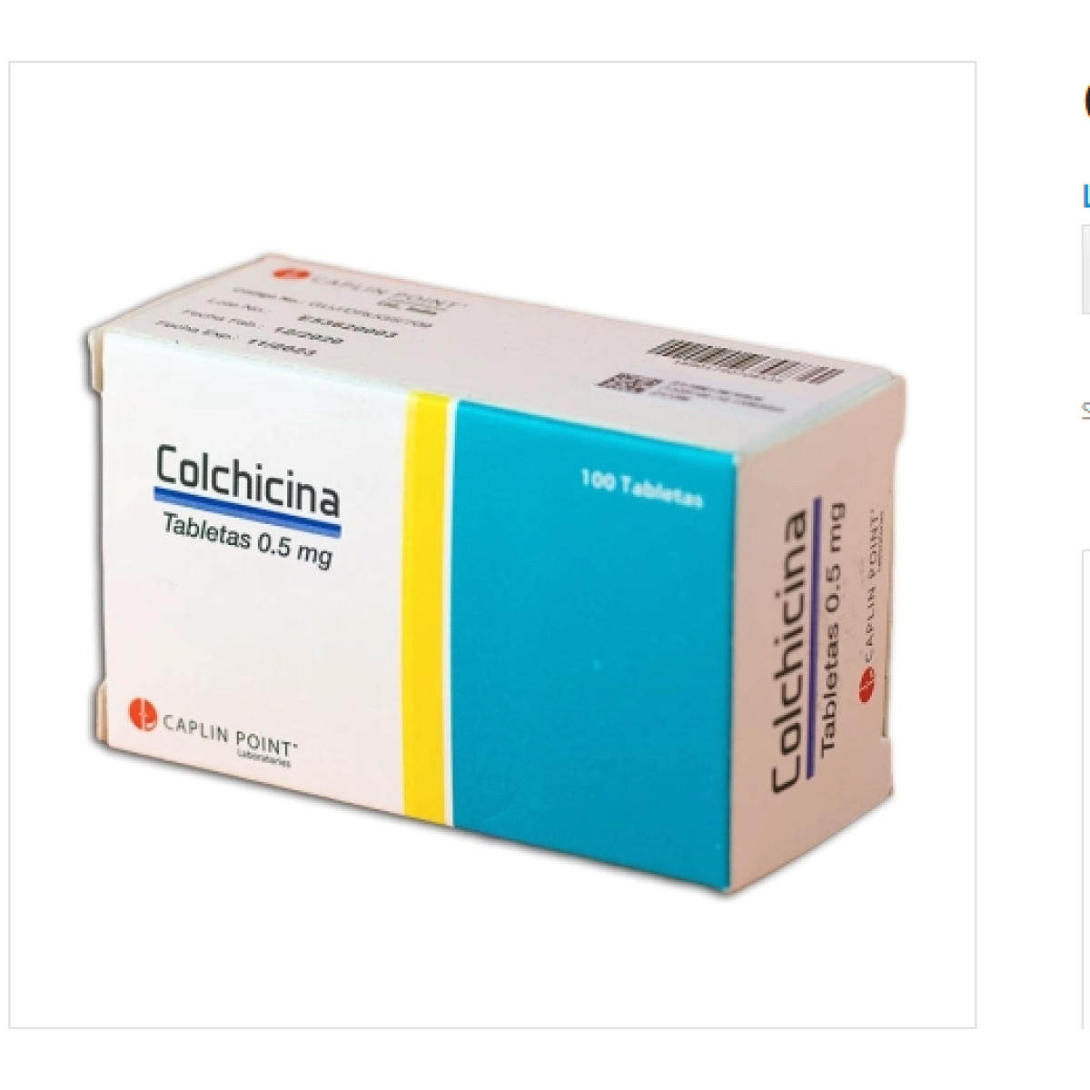 COLCHICINA 0.5MG TABS (BLISTER *10) CAPLIN – © FARMACIAS APROAMSA